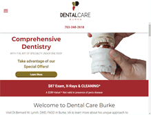 Tablet Screenshot of dentalcareburke.com